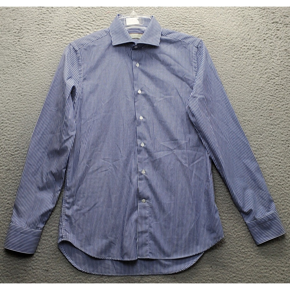 Canali Dress Shirt Mens M (15-3/4) Multi Striped Business Luxury Button-Up EUC